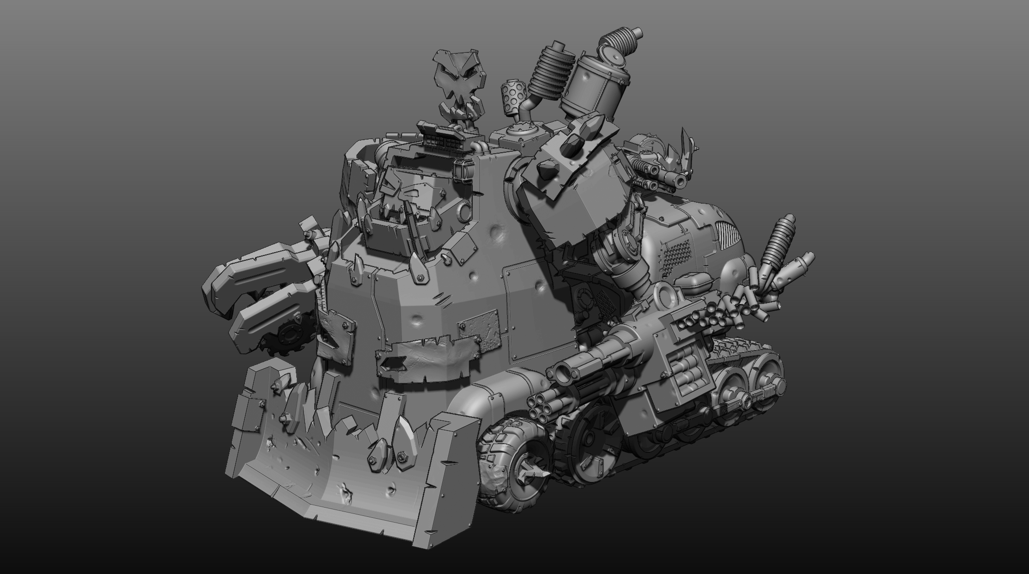 BIGRIG, battlewagon, Gunwagon, stl,, ork 40k forgeworld 3d printing